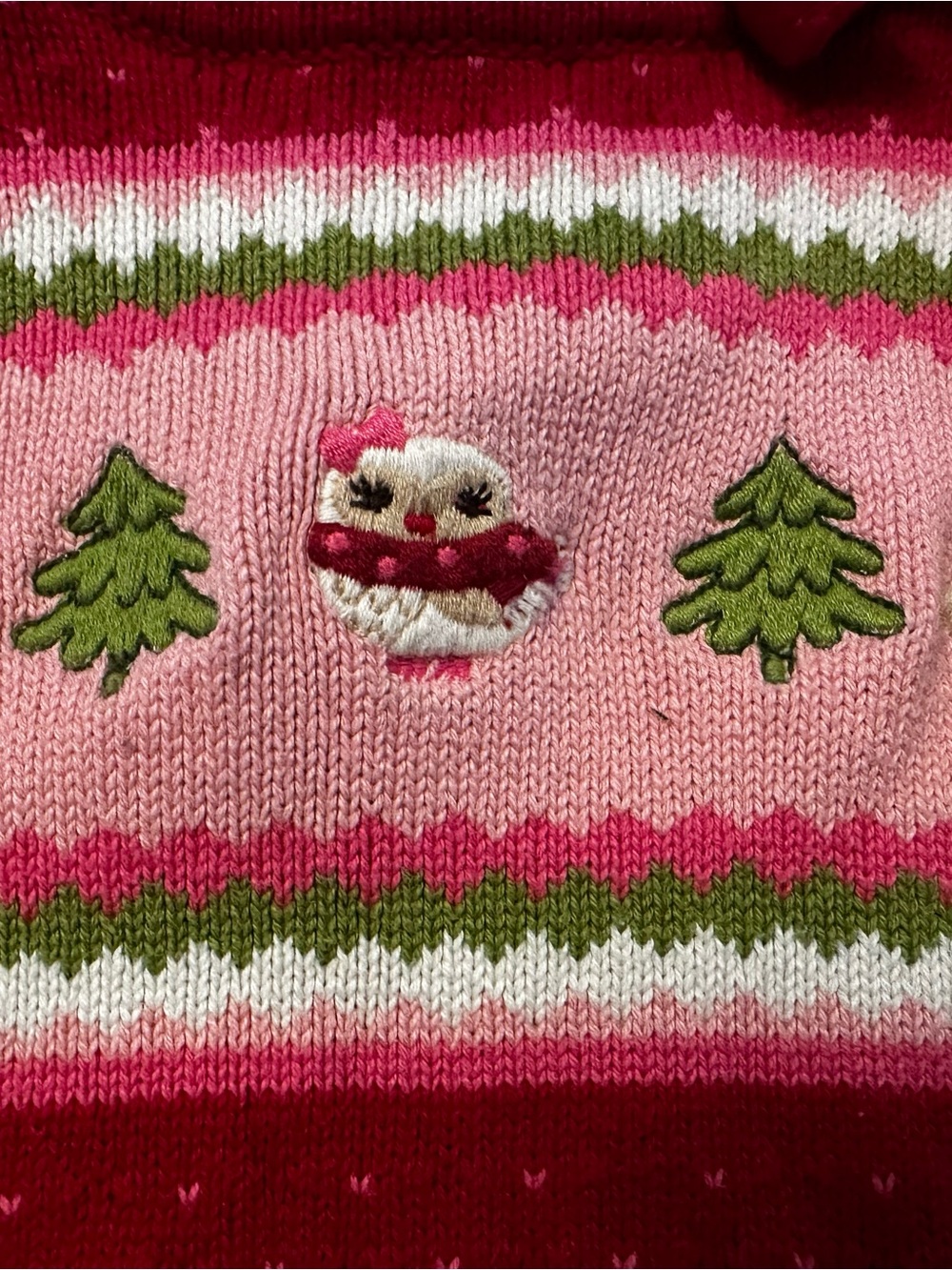 🎄 Gymboree Vintage Christmas Sweater Dress 12-18M Owls Holiday Knit Cute - Picture 3 of 5